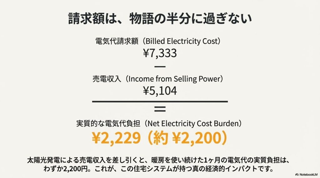 一般的な4人家族の11月電気代と我が家の実質電気代の比較