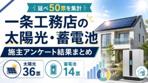 一条工務店施主の太陽光容量36票と蓄電池台数14票をまとめたアンケート結果